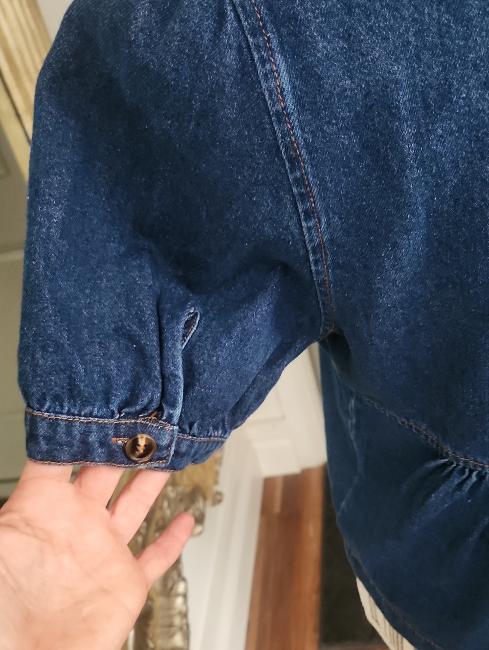 Le Lis Denim Two-Piece Set - Blue Button Front Top & Shorts - Picture 6 of 12